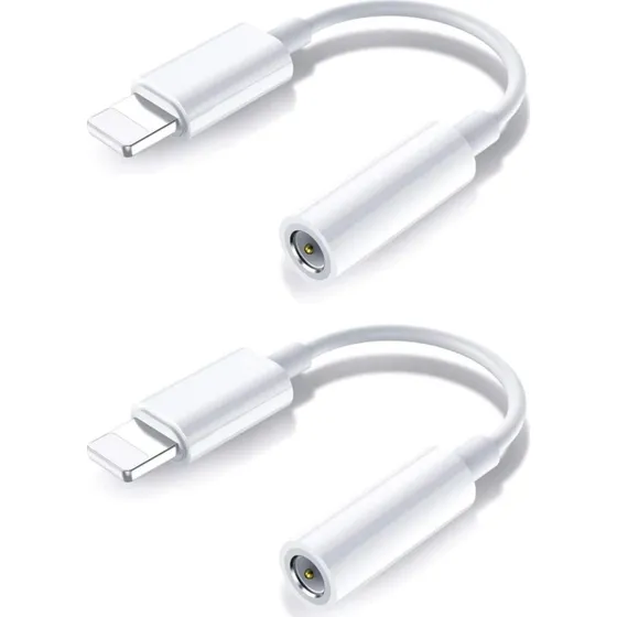2x Lightning til 3,5 mm adapter med Bluetooth til iPhone