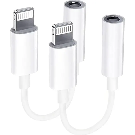 2x Lightning til 3,5 mm adapter til hovedtelefoner