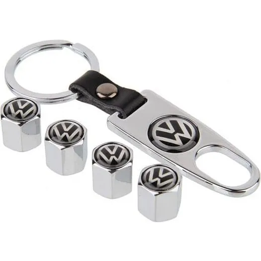 VW-logo ventilhætter med nøglering til Volkswagen