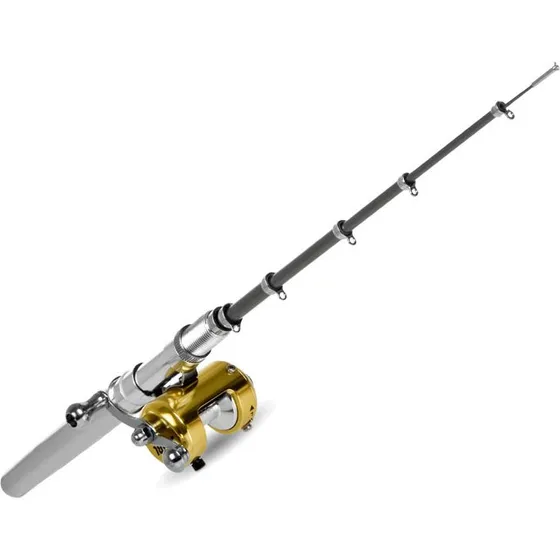 Mini fiskestang i penformat med hjul
