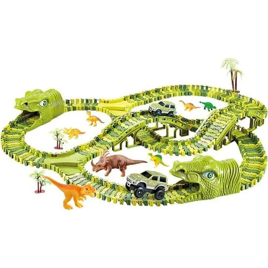 Stor Bilbane til Børn - Dinosaurie med 240 dele