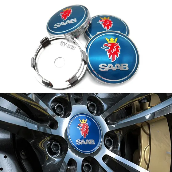SAAB Centerkapsler til fælge - 4-pak - 60mm med emblem