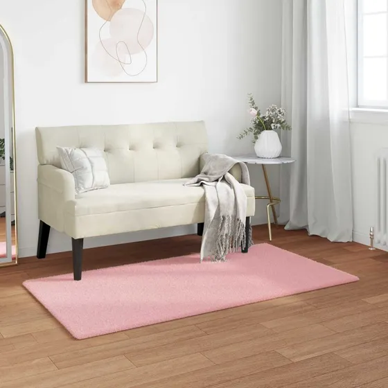 Faux kaninpels tæppe 80x150 cm – Lyserød