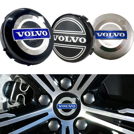 Volvo Centerkapsler til fælge - 4-pak - 64mm Grå