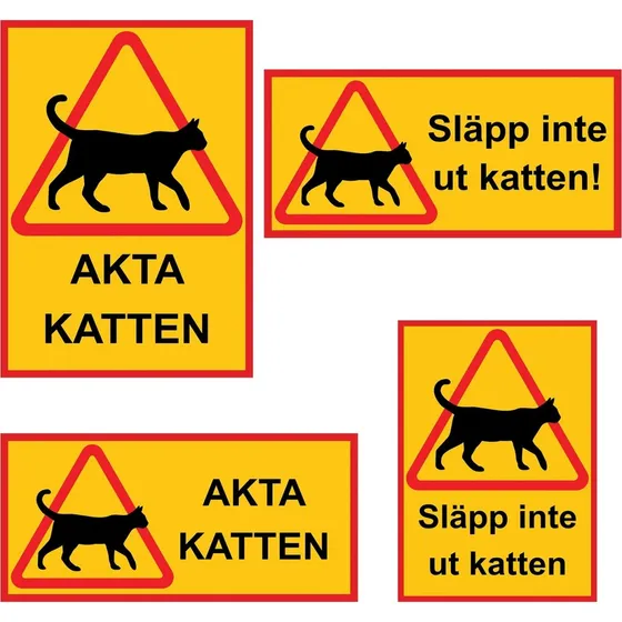 Advarselsskilt til kat – Vejrbestandigt skilt i PVC