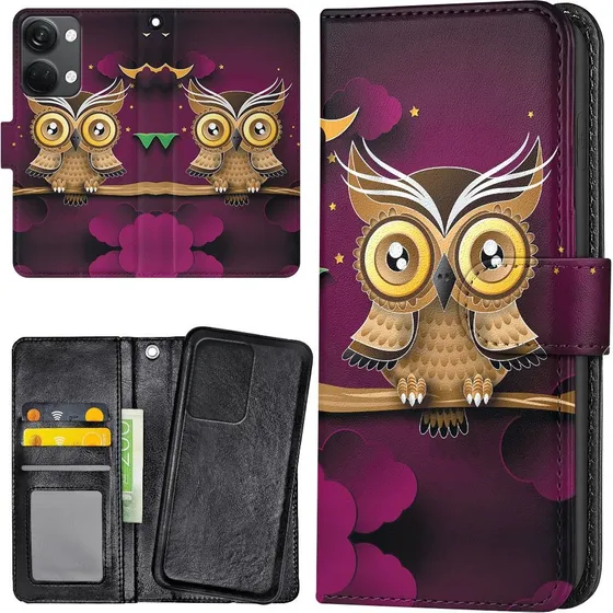 OnePlus Nord 3 5G Etui med kortholder - Lysbrun Ugle
