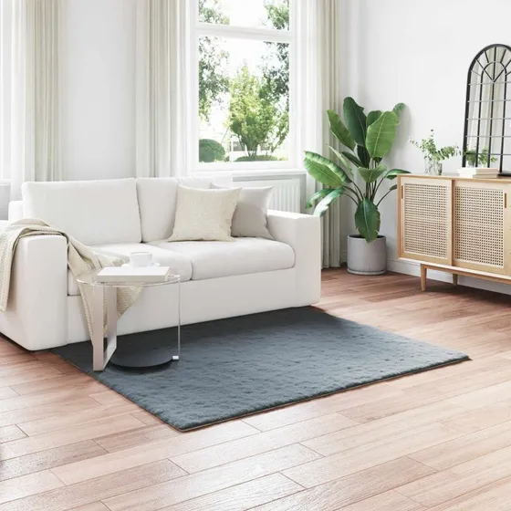Faux kaninpels-tæppe Olite 120x120 cm – Antracit
