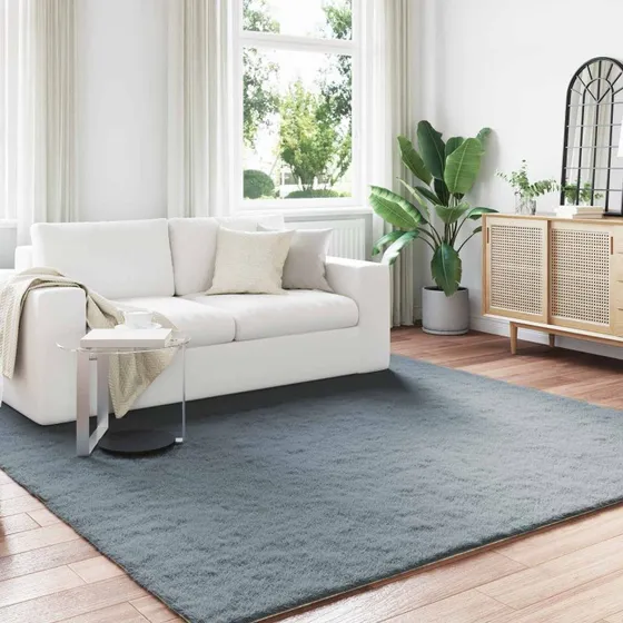 Faux kaninpels tæppe Olite 200x200 cm – Antracit