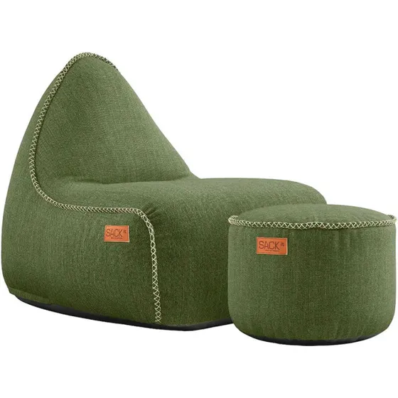 SACKit Cobana Lounge Chair og Pouf - Kirra Olive