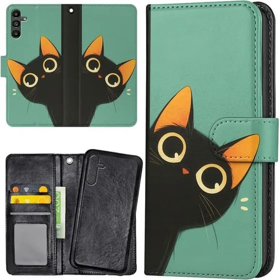 Samsung Galaxy A56 5G Mobilcover med Pung - Cat Design