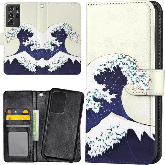 Samsung Galaxy S21 Ultra Etui med Kortholder - Flodbølge