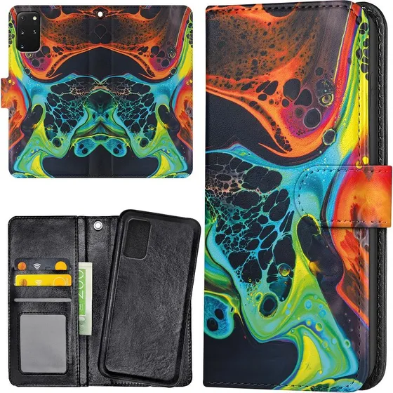 Samsung Galaxy S20 FE Mobilcover med kortholder i marmor-design