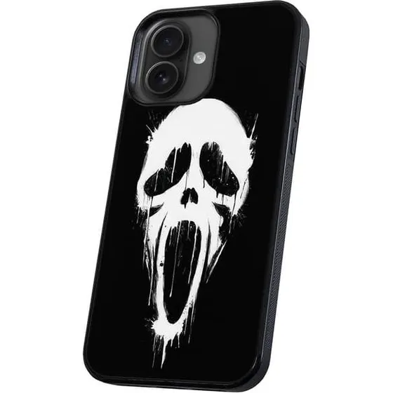 iPhone 16 Cover - Scream Ghostface - Sort