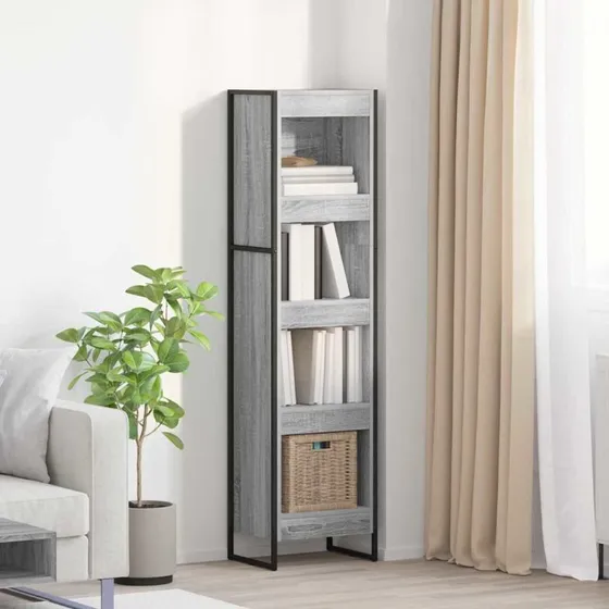 Bogskab Sonoma Grå 80x30x155 cm – Konstrueret træ