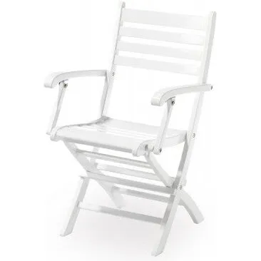Hornbæk Foldestol med armlæn, hvidmalet mahogni