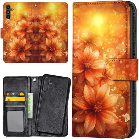 Samsung Galaxy S25 FE Mobilcover med Pungetui - Flowers