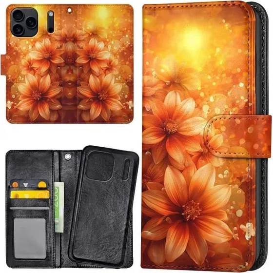 iPhone 17 / 18 Pro Max Mobilcover med Flowers Pungetui