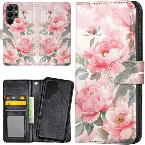Samsung Galaxy S23 Ultra Mobilcover med Pungetui - Flowers