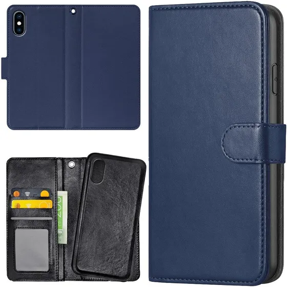 iPhone XR Mobilcover/Etui med Pung - Mørkblå