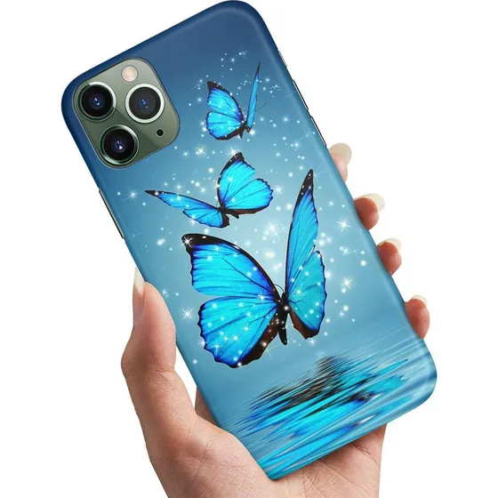 iPhone 12 / 12 Pro Mobilcover - Glitrende Sommerfugle