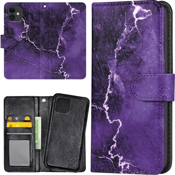 iPhone 11 Mobilcover med Pungetui - Marmor Design