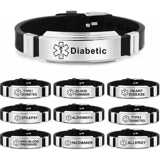 Medicinsk ID-armbånd i silikone - Heart Disease