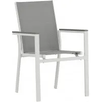 Parma Havestol – Grå/Hvid, stabelbar (Aintwood armlæn)