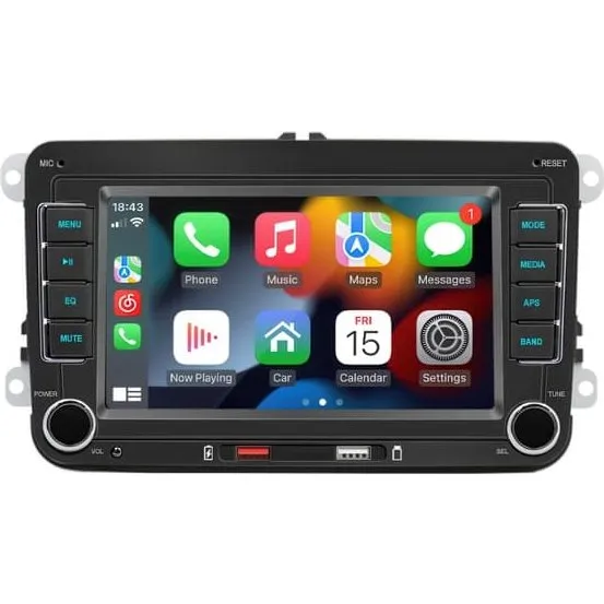 F9070W Bilradio med CarPlay & Android Auto - 7 tommer til Volkswagen
