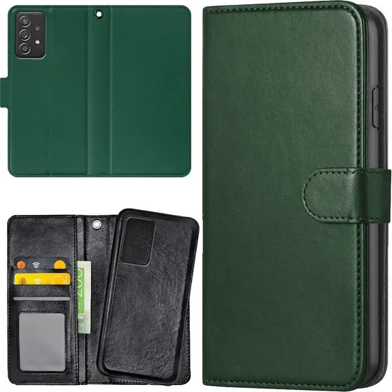 Samsung Galaxy A52/A52s 5G Cover med Pung - Mørkegrøn