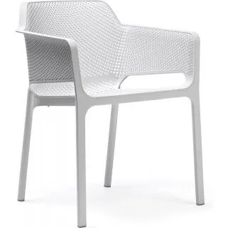 Nardi Net havestol hvid, m/armlæn