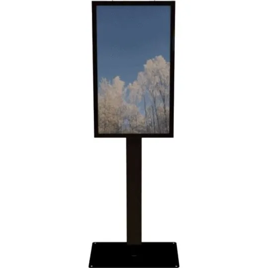 HI-ND Floorstand Glass 55" Stativ til Digital Skiltning - Sort
