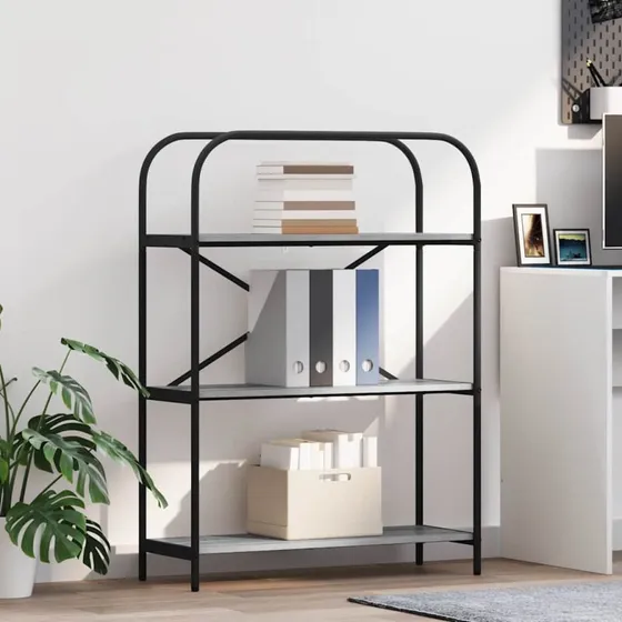 Bogreol Grå Sonoma 80x30x109 cm – Konstrueret træ