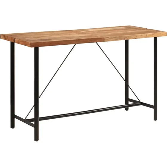 Barbord i massivt akacietræ & jern 180x70x107 cm