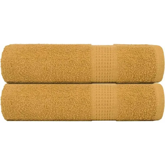 Brusehåndklæder FROGN 2 stk. 70x140 cm - Guld (360 gsm)