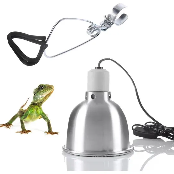 Reptilium-Zoo Klemmespot E27 - Terrarielampe i sølv