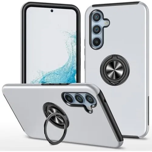 Samsung Galaxy S26+ Hybridcover med Ringholder og Stand – Sølv