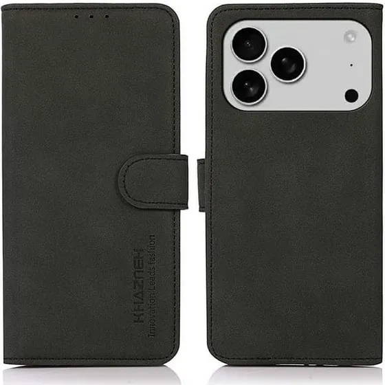KHAZNEH Pungcover til iPhone 17 Pro Max - Sort PU-læder