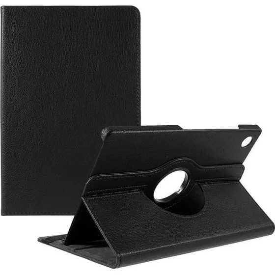 Litchi Taske med Roterende Stativ til Samsung Galaxy Tab A11+ / A9+
