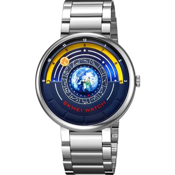 SKMEI 2361 Armbåndsur med Planetmønster - Sølv