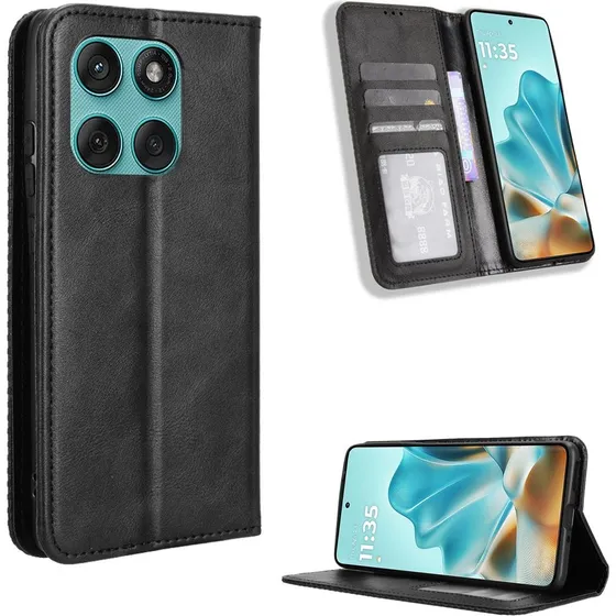 Motorola Edge 60 5G / 60 Fusion 5G Wallet Case med Stand - Sort