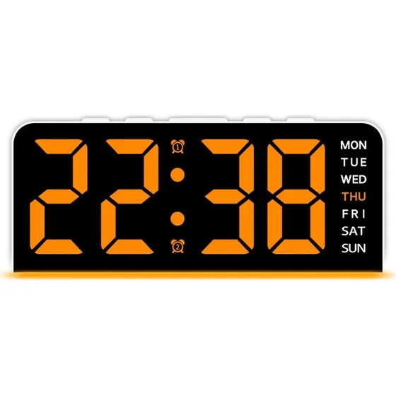 GH9001 LED Digitalt Vækkeur - Stort Display med Dato & Temperatur