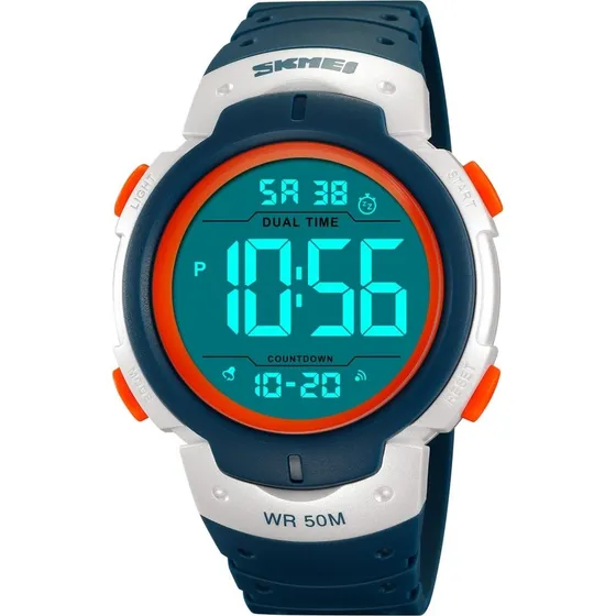 SKMEI 2304 Digitalt Armbåndsur med Dobbelt Tid - Havblå