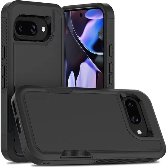 Google Pixel 9a Etui 2-i-1 Stødsikkert Cover - Sort