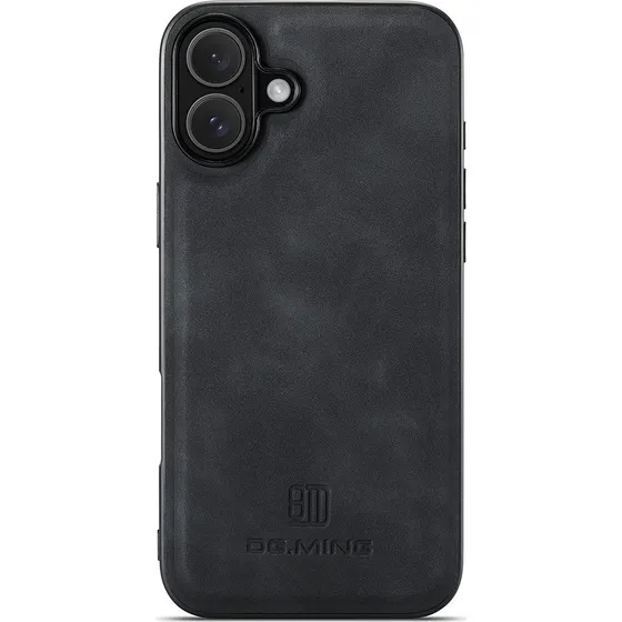 DG MING iPhone 17 Premium PU-læder Hybrid Cover - Sort