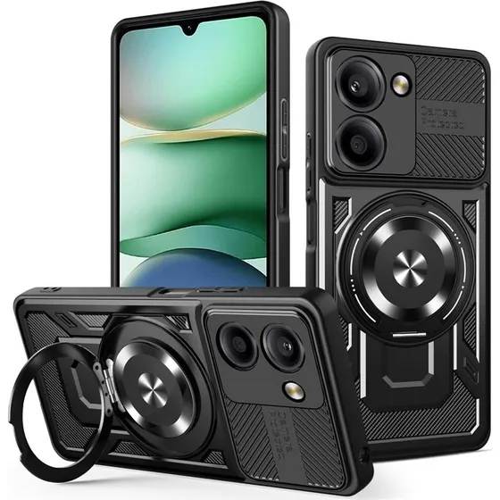 SKALO Xiaomi Redmi A5 4G Armor Hybrid Magnetring Cover - Sort