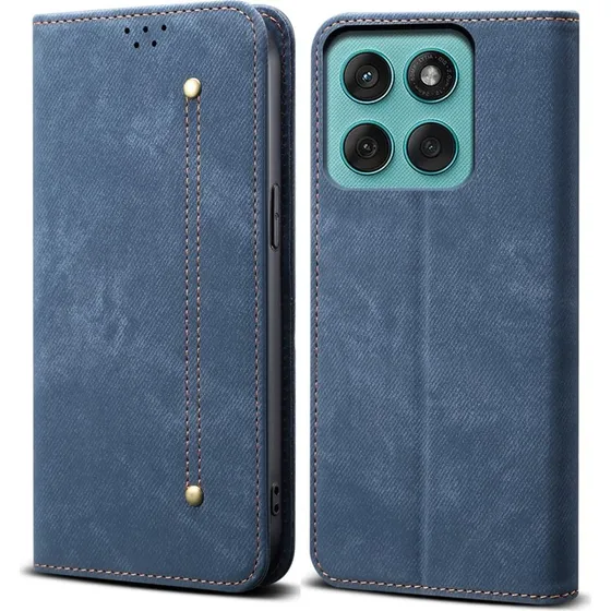 SKALO Motorola Edge 60 Jeans Flip Cover - Blå