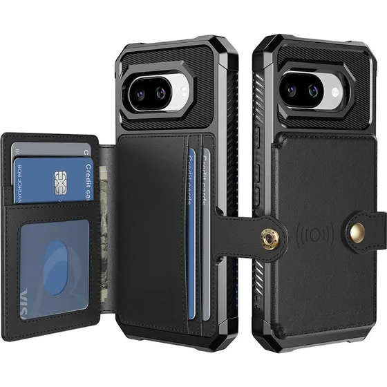 SKALO Google Pixel 9a Stødresistent Pungcover - Sort
