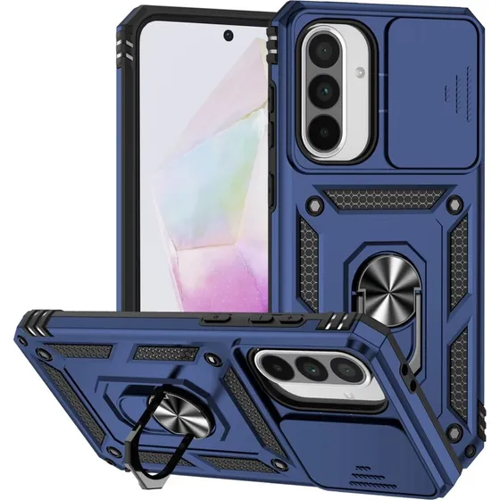 SKALO Samsung A56 5G Armor Metalring Cover - Blå