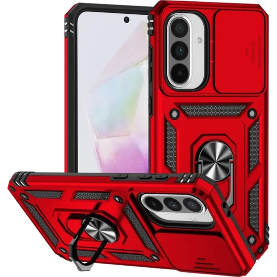 SKALO Samsung A56 5G Armor Metalring Cover - Rød