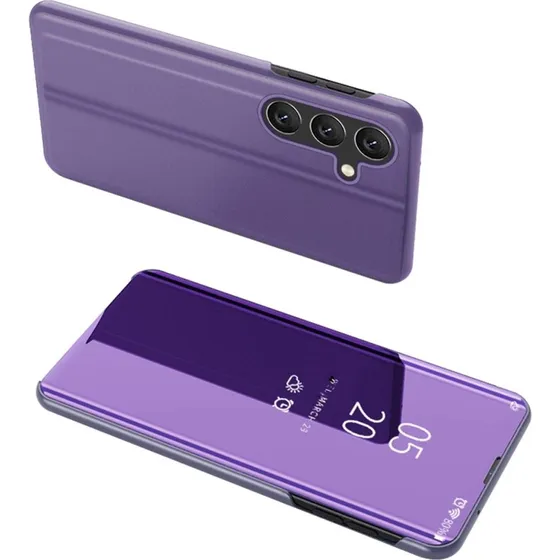 SKALO Samsung A56 5G Clear View Flip Cover - Lilla